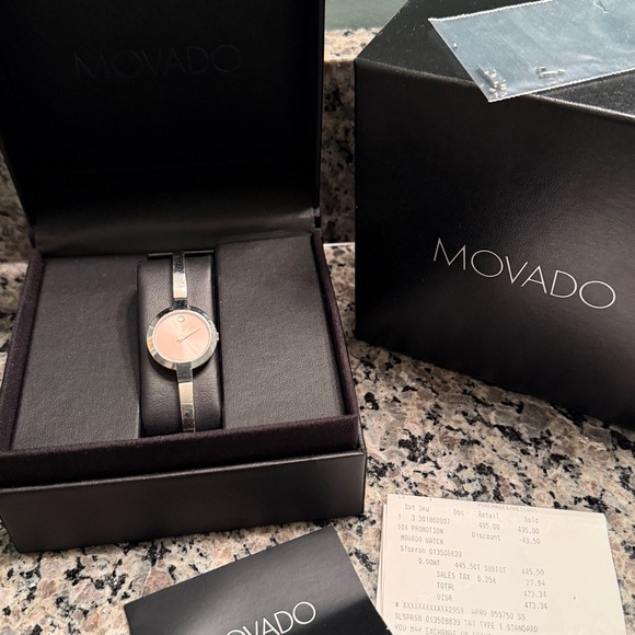 Movado Silver Watch with Pink Dial women’s - Picture 2 of 6